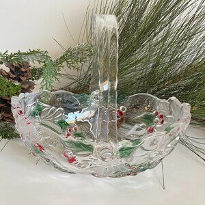 Mikasa Christmas Holiday Bloom Bloom Glass Basket